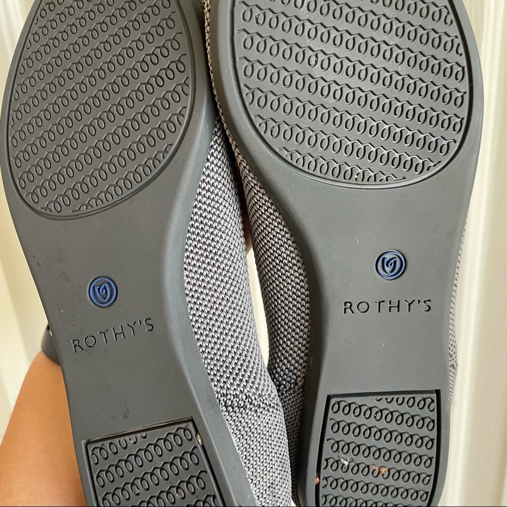 Rothy’s Women's Gray The Point Flat Shoes Cloud Grey Birdseye Sz 7 - Picture 7 of 13